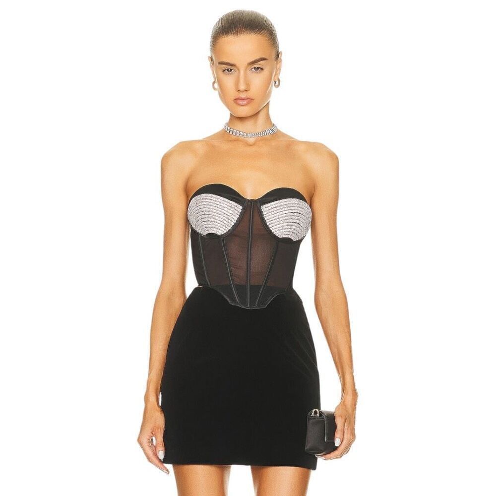 MARIANNA SENCHINA Crystal Cry Top‎ in Black